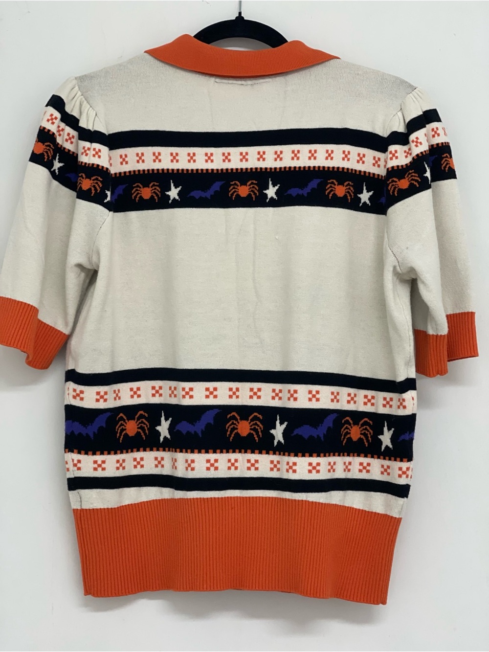 Disney Halloween Women’s Orange & Cream Minnie & Mickey Polo Sweater Top - Picture 6 of 6